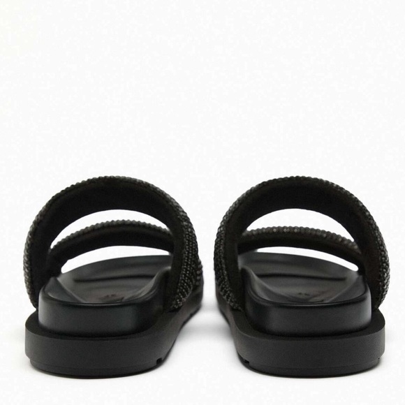 Zara Rhinestone Flat Sandals Size 10 - Picture 5 of 7